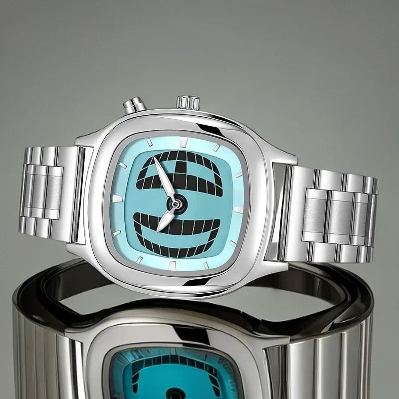 Sleek Square Red Quartz Watch
